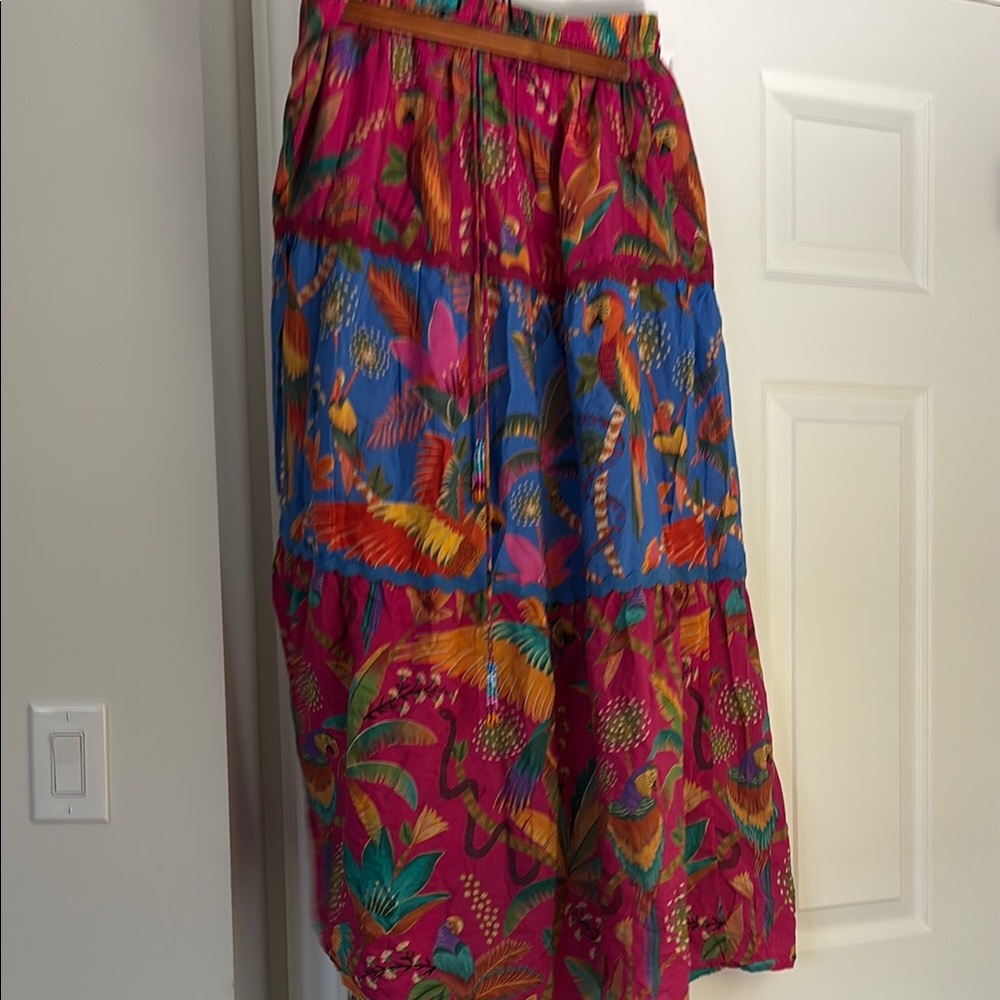Colorful Tropical Print Skirt